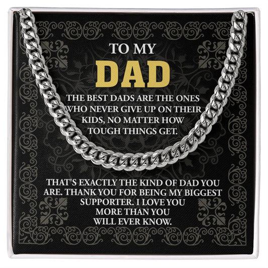 Dad - Never Give Up - Chain/Father's Day/Christmas/Birthday/Valentines