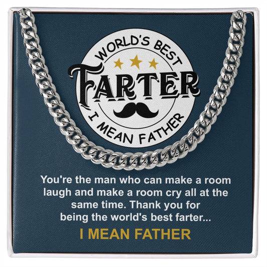 Dad - World's Best Farter - Chain/Father's Day/Birthday/Christmas/Valentines