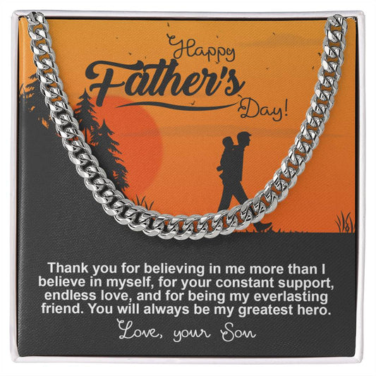 Dad - My Greatest Hero - Chain/Father's Day/Christmas/Birthday/Valentines