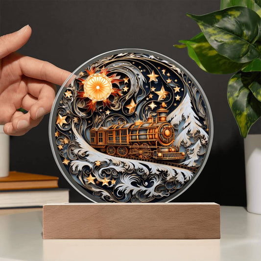 Wonderful Train Christmas/Acrylic Circle